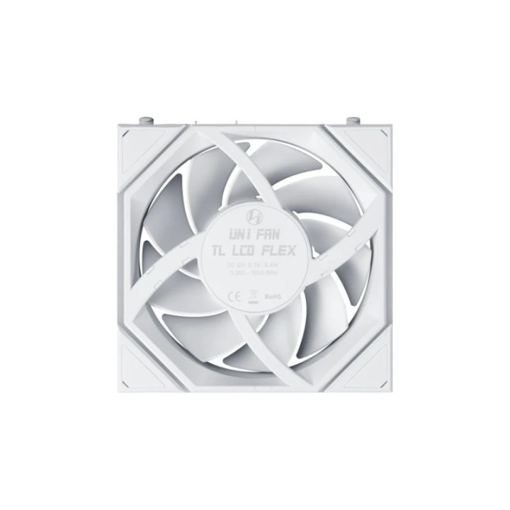 Вентилатор Lian Li UNI FAN TL LCD FLEX, 120mm, 1900 RPM, ARGB, LCD дисплей, бял - 12TLLCD1F1W - 5