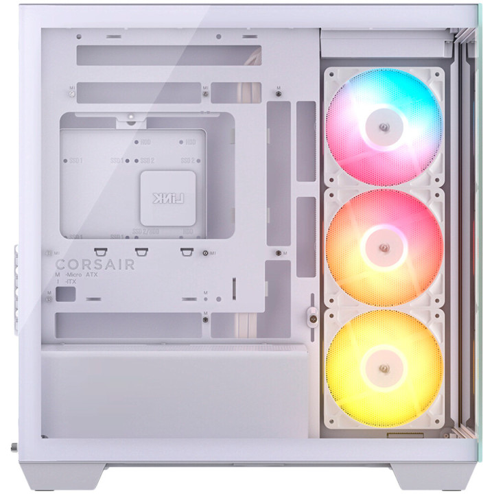 Кутия за компютър Corsair 2800X RS-R ARGB, Micro-ATX, Panoramic Glass, White - CC-9011348-WW - 3