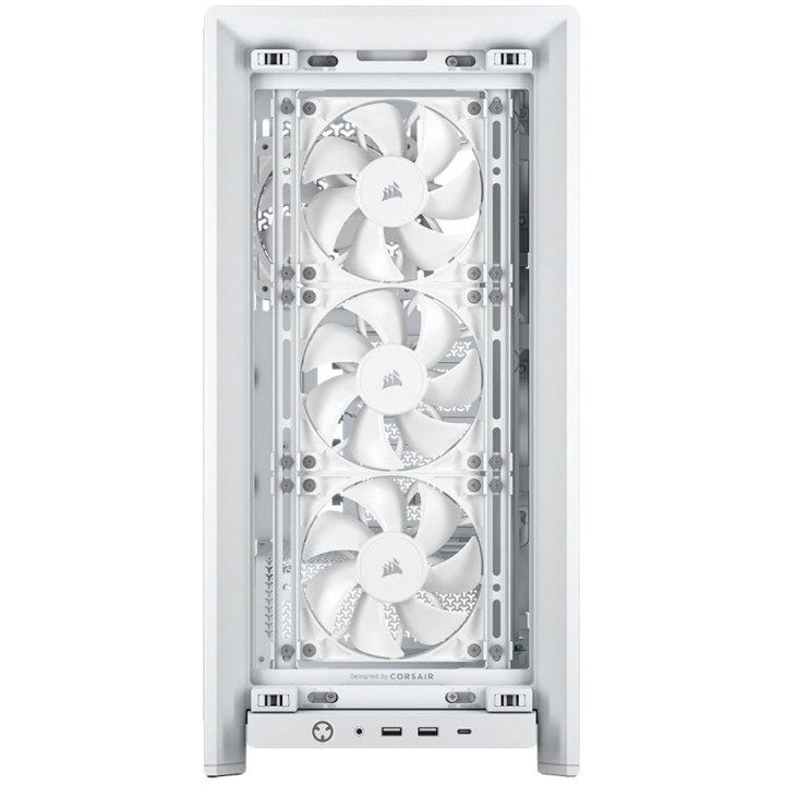 Кутия за компютър Corsair iCUE 4000X RS, Mid-Tower, Бяла, Tempered Glass - CC-9011303-WW - 5
