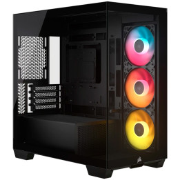 Кутия за компютър Corsair 2800X RS-R ARGB, Micro-ATX, Panoramic Glass, 3x120mm вентилатори, Черна - CC-9011347-WW - 1