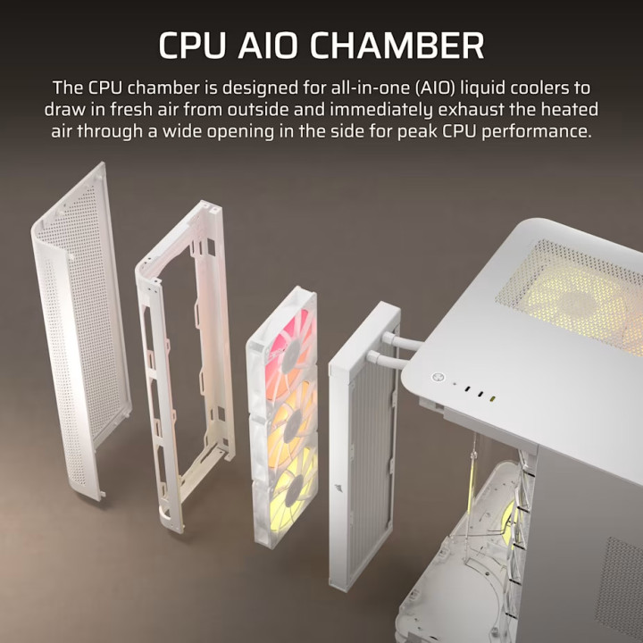 Кутия за компютър CORSAIR 5400 RS-R ARGB, Mid-Tower, Tempered Glass, White - CC-9011319-WW - 5