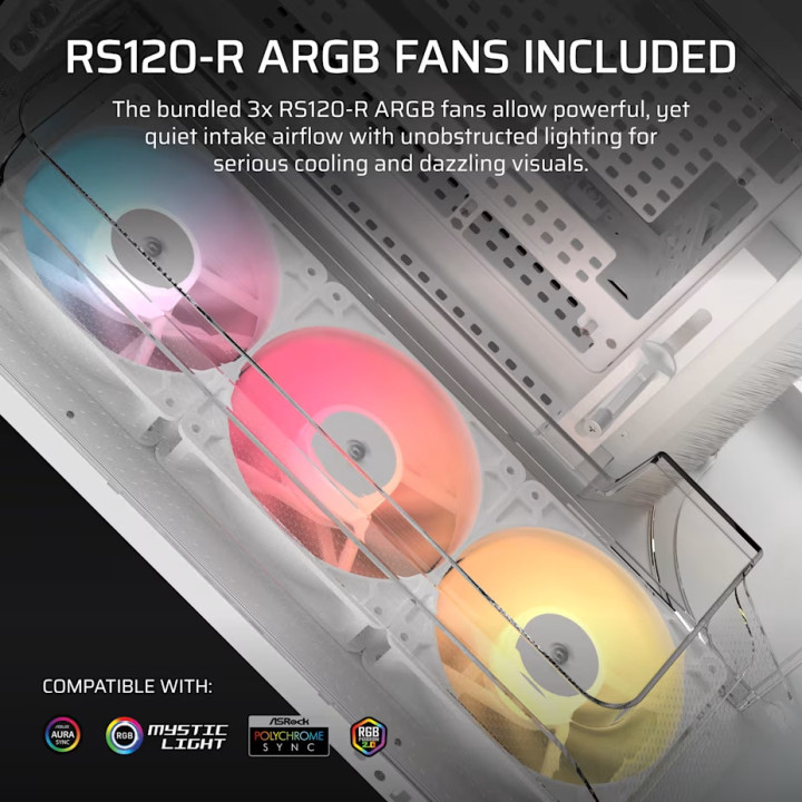 Кутия за компютър CORSAIR 5400 RS-R ARGB, Mid-Tower, Tempered Glass, White - CC-9011319-WW - 6