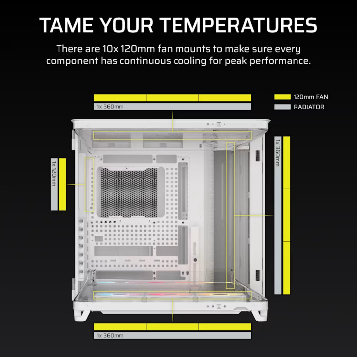 Кутия за компютър CORSAIR 5400 RS-R ARGB, Mid-Tower, Tempered Glass, White - CC-9011319-WW - 10