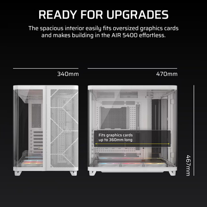 Кутия за компютър CORSAIR 5400 RS-R ARGB, Mid-Tower, Tempered Glass, White - CC-9011319-WW - 11