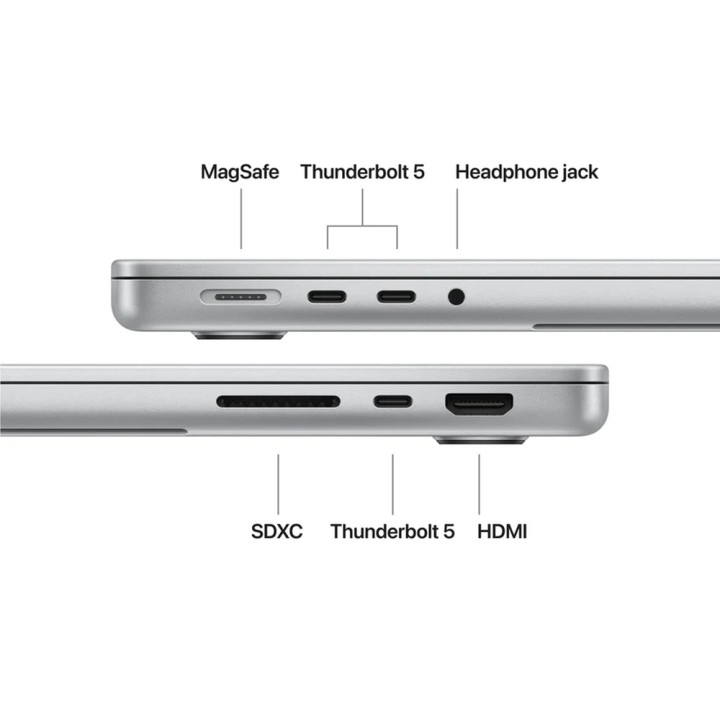 Лаптоп Apple MacBook Pro 14, 14.2" Liquid Retina XDR (3024x1964) 120Hz, Apple M5 Pro (18-core CPU, 20-core GPU), 24GB unified me