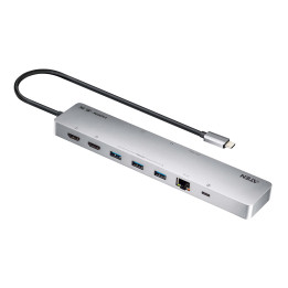 Докинг станция ATEN UH3240, 11-in-1 USB-C Multiport, 2x HDMI, LAN, 3.5mm, USB-C, SD/microSD, 3x USB 3.2, Power Pass-Through - UH
