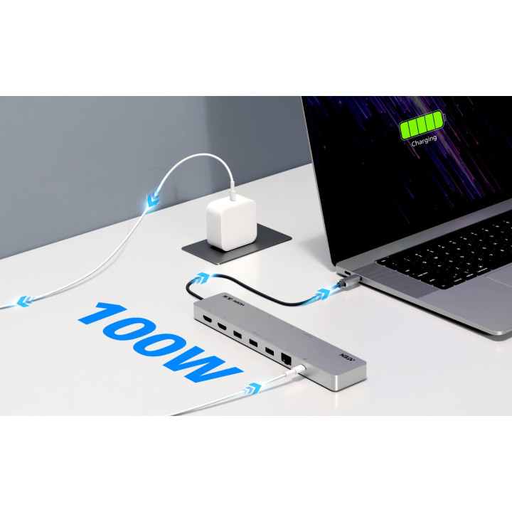 Докинг станция ATEN UH3240, 11-in-1 USB-C Multiport, 2x HDMI, LAN, 3.5mm, USB-C, SD/microSD, 3x USB 3.2, Power Pass-Through - UH