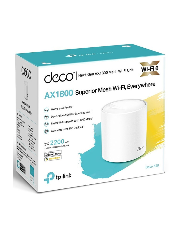 Безжична Wi-fi система TP-Link Deco X20(1-pack) Wi-Fi 6 AX1800