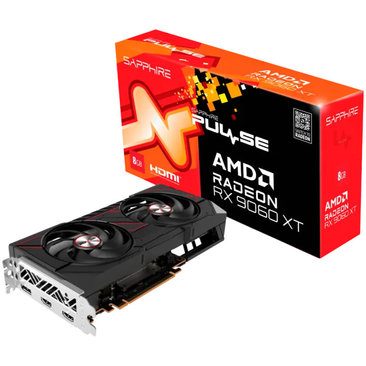 Видео карта Sapphire PULSE AMD Radeon RX 9060 XT GAMING OC 8GB DUAL, 128 bit  - 11350-04-20G - 1