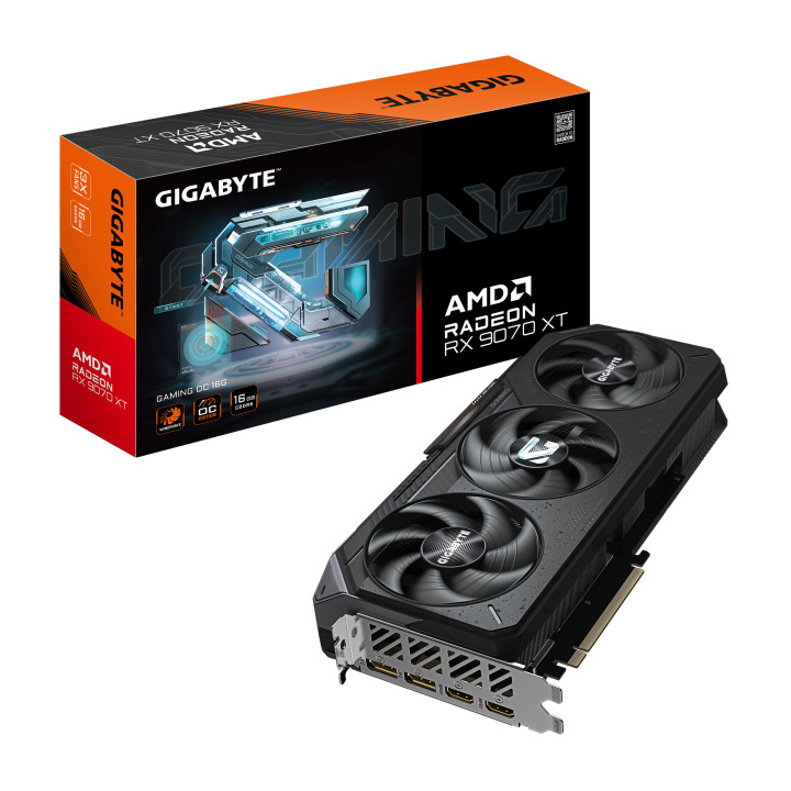 Видео карта Gigabyte Radeon RX 9070 XT GAMING OC 16G - GV-R9070XTGAMING OC-16GD - 1