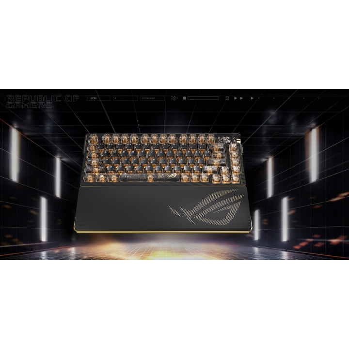 Безжична механична геймърска клавиатура ASUS ROG Azoth Extreme Edition 20, RGB подсветка, ROG NX Snow суичове, USB/Bluetooth/RF 