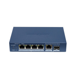 PoE Суич HikVision DS-3E1506P-EI/M, 4x PoE Gigabit + 1x RJ45 + 1x SFP, управляем - DS-3E1506P-EI/M-4P1T1F - 1