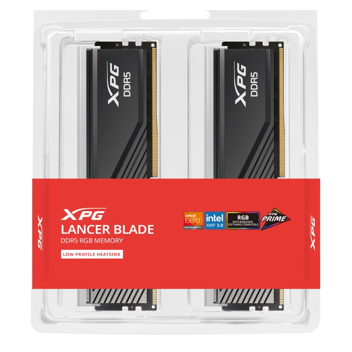 RAM памет ADATA LANCER BLADE RGB, 64GB(2x32GB) DDR5 6000MHz CL30 - AX5U6000C3032G-DTLABRBK - 6