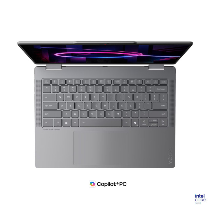 Лаптоп Lenovo Yoga 7 2-in-1 14IPH11 Aura Edition, 14" 2.8K WQXGA+ OLED 120Hz тъчскийн, Intel Core Ultra 5 325, 24GB LPDDR5X, 1TB