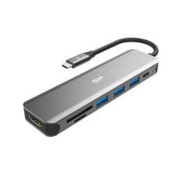 Докинг станция Silicon Power Boost SU20, 7 в 1, HDMI, SD, MicroSD, USB, USB-C - SPU3C07DOCSU200G - 1
