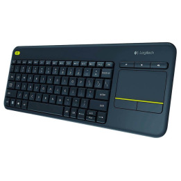 Безжична клавиатура с тъчпад Logitech K400 Plus, USB приемник, 10m обхват, тъмно синя - 920-007143 - 1
