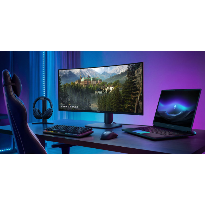 Монитор Dell Alienware AW3426DW, 34" UWQHD (3440x1440) QD-OLED 280Hz, 21:9, 1800R, 0.03ms, 99% DCI-P3, DP1.4, 2xHDMI2.1, USB-C -