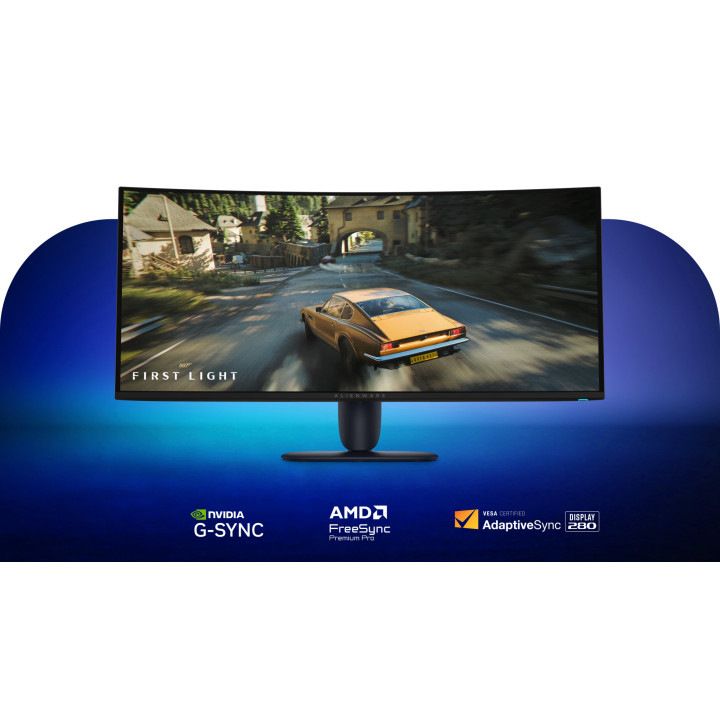 Монитор Dell Alienware AW3426DW, 34" UWQHD (3440x1440) QD-OLED 280Hz, 21:9, 1800R, 0.03ms, 99% DCI-P3, DP1.4, 2xHDMI2.1, USB-C -