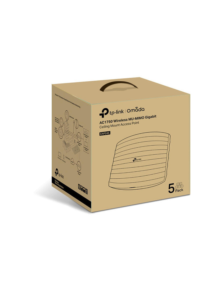 Точка за достъп TP-Link EAP245(5-pack) Omada AC1750 v3 двулентова