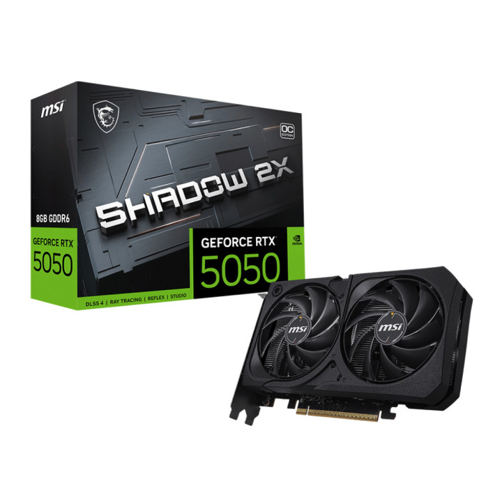 Видео карта MSI Nvidia GeForce RTX 5050 8G SHADOW 2X OC, 8GB GDDR6, 128-bit - 1