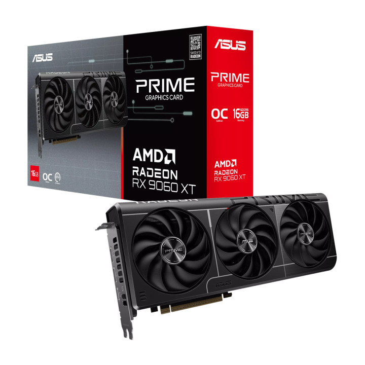 Видео карта Asus Prime Radeon RX 9060 XT OC Edition 16GB, PRIME-RX9060XT-O16G - 90YV0LF1-M0NA00 - 1