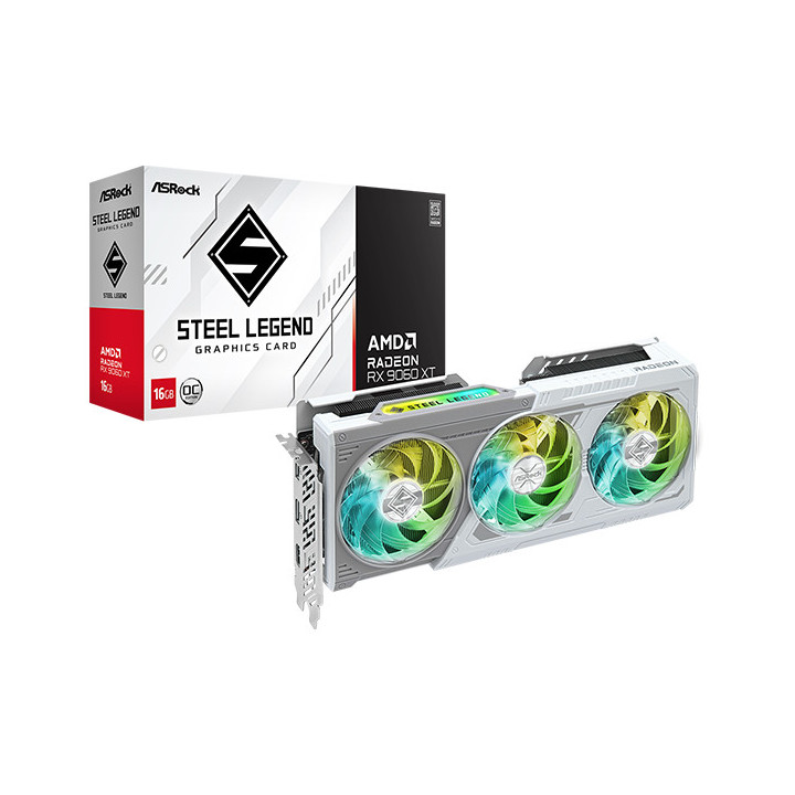 Видео карта ASRock Radeon RX 9060 XT Steel Legend 16GB OC GDDR6, 128bit - RX9060XT SL 16GO - 1