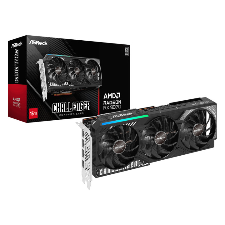 Видео карта AsRock AMD Radeon RX 9070 Challenger 16GB GDDR6 - RX9070 CL 16G - 1
