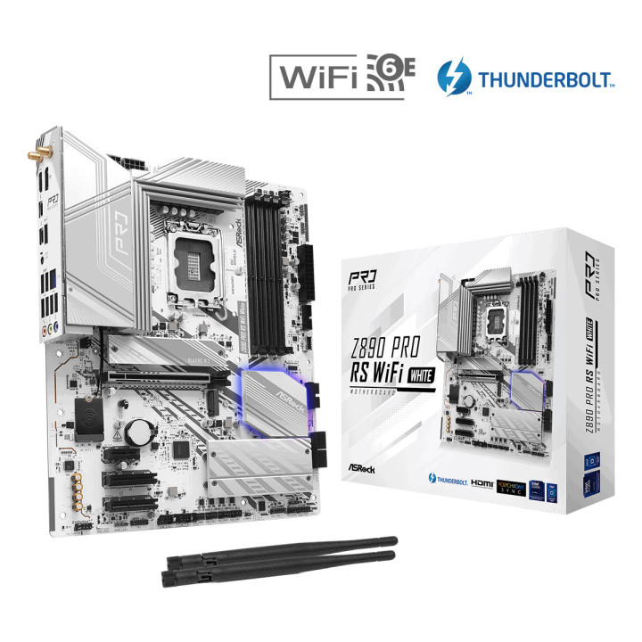 Дънна платка AsRock Z890 Pro RS WiFi White, ATX, LGA1851, DDR5 - 1
