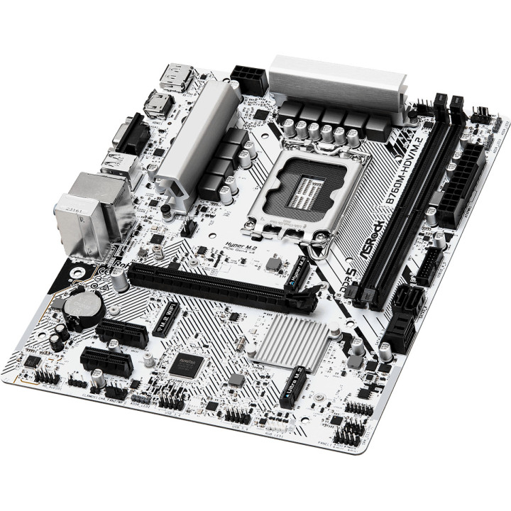 Дънна платка ASRock B760M-HDV/M.2, LGA1700, DDR5, PCI-E 4.0, 2x M.2, USB Type-C, Micro ATX - 3
