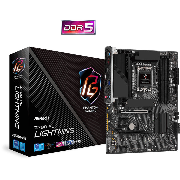 Дънна платка AsRock Z790 PG Lighting , LGA1700, DDR5, PCIe 5.0 - 1