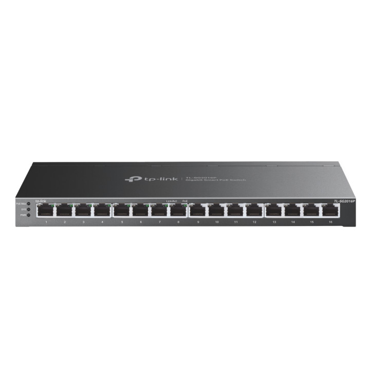 16-портов комутатор TP-Link TL-SG2016P JetStream Gigabit Smart с 8 PoE  порта - TL-SG2016P_VZ