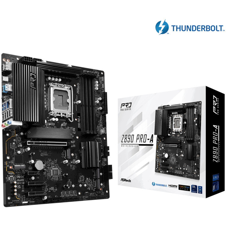 Дънна платка ASRock Z890 PRO-A, Сокет 1851, Чипсет Intel Z890, DDR5 до 256GB - 1