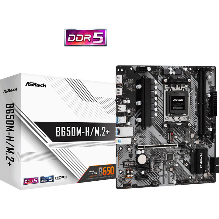 Дънна платка AsRock B650M-H/M.2 , AM5, DDR5 - 1