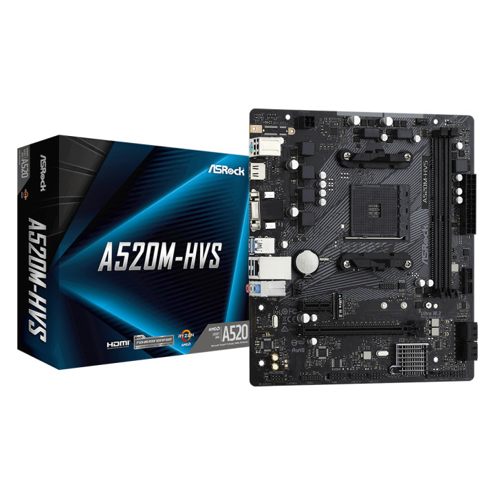 Дънна платка AsRock A520M-HVS - 1