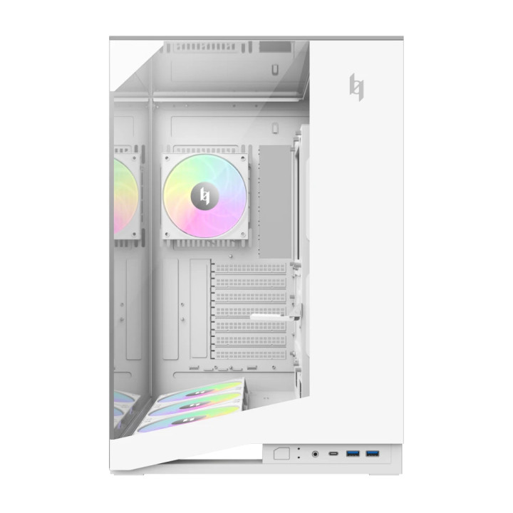 Кутия за компютър Gamemax NEX C56 VC WH, Middle Tower ATX, Tempered Glass, 4x ARGB вентилатора, бяла - 1849-3072R0004 - 4