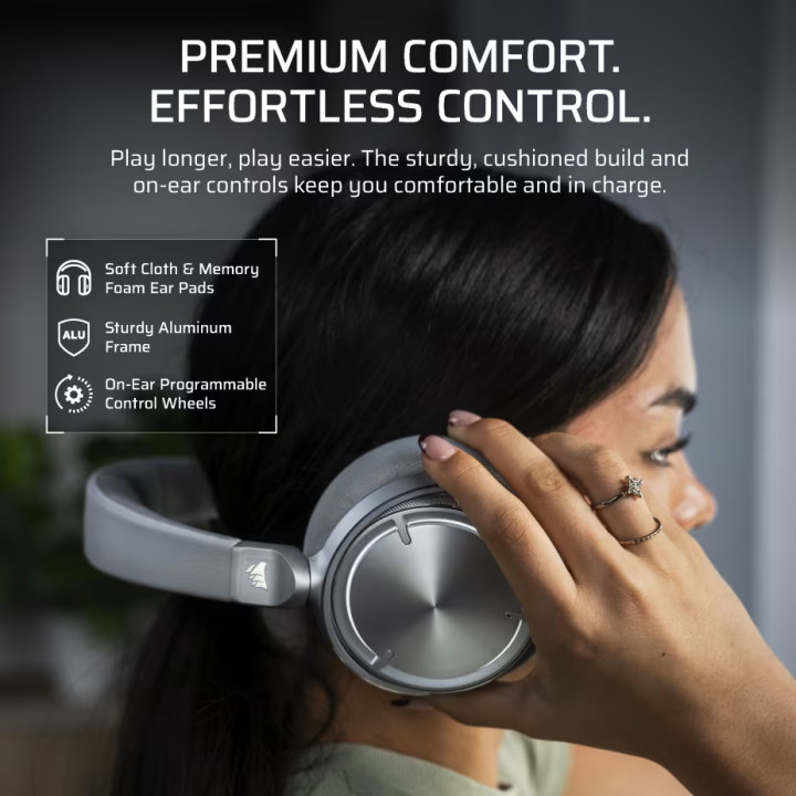 Безжични геймърски слушалки Corsair Virtuoso MAX, Silver - CA-9011373-WW - 8