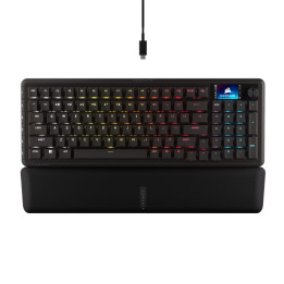 Механична геймърска клавиатура Corsair Vanguard 96, RGB подсветка, MLX Plasma суичове, Black PBT Keycaps - CH-91E901E-NA - 1