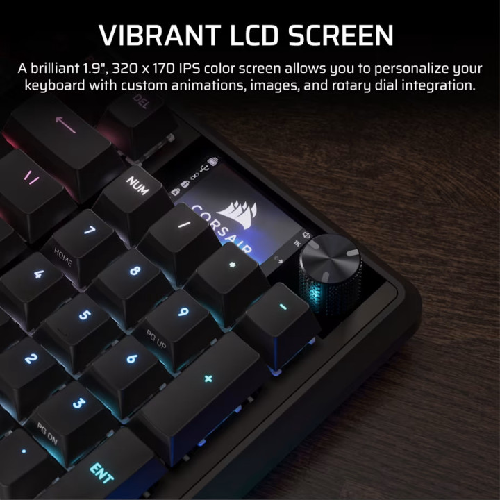 Механична геймърска клавиатура Corsair Vanguard 96, RGB подсветка, MLX Plasma суичове, Black PBT Keycaps - CH-91E901E-NA - 6