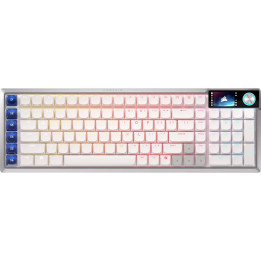 Bluetooth механична нископрофилна геймърска клавиатура CORSAIR Vanguard Air 99, Wireless, RGB LED, CORSAIR LP OPX суичове, бяла 