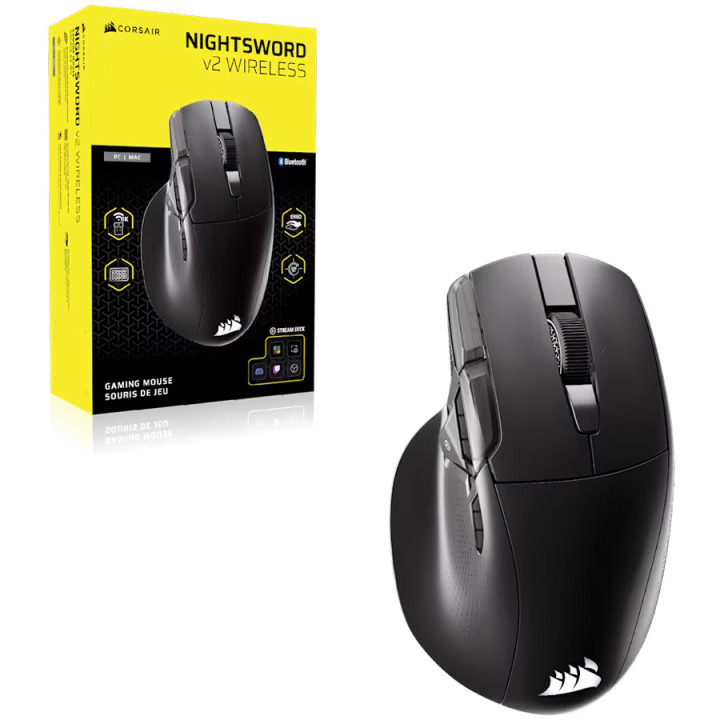 Безжична геймърска мишка CORSAIR NIGHTSWORD RGB, 33000 DPI, Bluetooth/2.4GHz, Оптична - CH-931E010-WW - 13