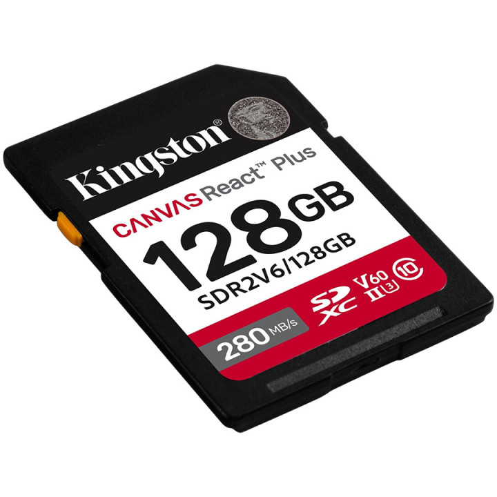 SD карта Kingston Canvas React Plus, 128GB SDXC UHS-II 280R/100W - SDR2V6/128GB - 2