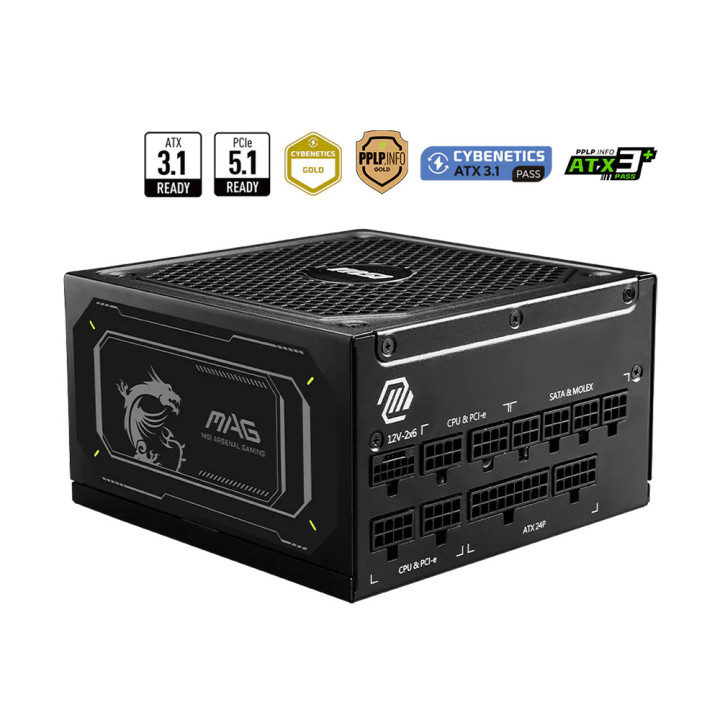 Модулно захранване MSI MAG A1000GL PCIE5 II, 1000W, ATX 3.1, 80+ Gold - 306-7ZP9A11-CE0 - 1