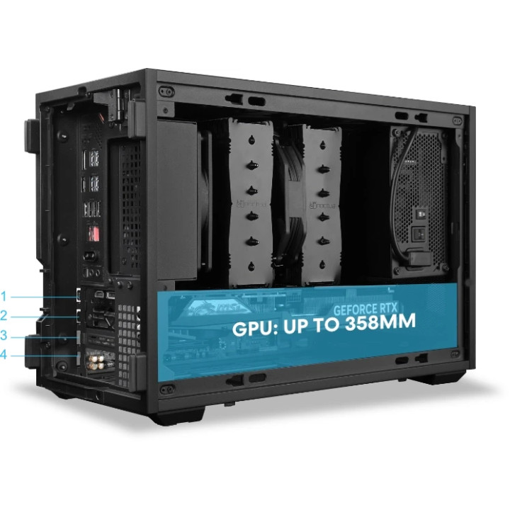 Кутия за компютър Lian Li DAN Cases B4 Mesh, Mini Tower, mATX/Mini-ITX, Черна - G99.B4X.00 - 12