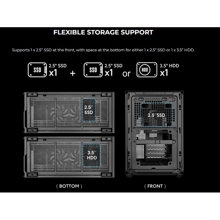 Кутия за компютър Lian Li DAN Cases B4 Mesh, Mini Tower, mATX/Mini-ITX, Черна - G99.B4X.00 - 14