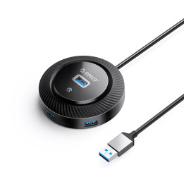 USB хъб Orico YK2-U3-18-BK, 4x USB 3.0, 1.8m кабел - YK2-U3-18-BK-BP - 1