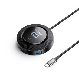 USB хъб Orico YK2-C3-03-BK, USB-C към 4x USB 3.0, 5Gbps, 0.3m кабел - YK2-C3-03-BK-BP - 1