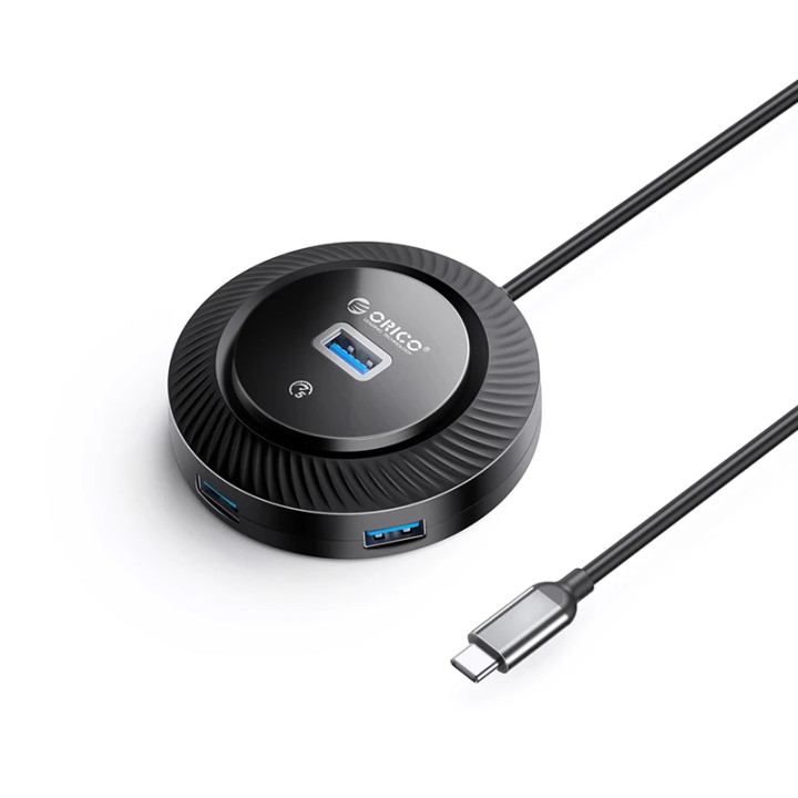USB хъб Orico YK2-C3-03-BK, USB-C към 4x USB 3.0, 5Gbps, 0.3m кабел - YK2-C3-03-BK-BP - 1