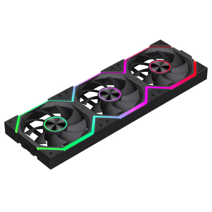 Комплект вентилатори Gamemax Fan Pack 3-in-1, 3x120mm A-RGB Daisy-Chain - 9501-0201R0041 - 3