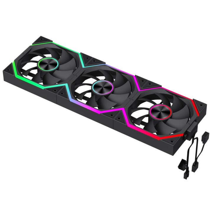 Комплект вентилатори Gamemax Fan Pack 3-in-1, 3x120mm A-RGB Daisy-Chain - 9501-0201R0041 - 4