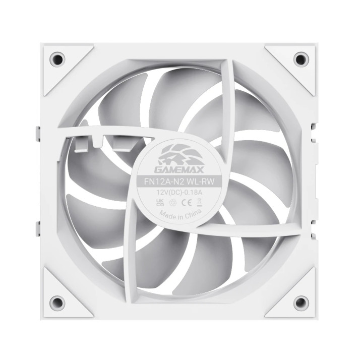 Комплект вентилатори Gamemax FN12A-N2 WL-RW, 3x120mm PWM A-RGB Reverse Blade, бял - 9501-0201R0044 - 11